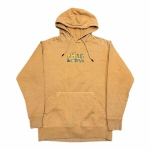 Market Hoodie Sweatshirt Mens Medium Tan Cactus Floral Graphic Fleece Pullover